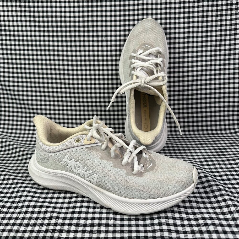 Hoka Solimar Women's White Grey Sneaker Workout Walking Athletic Shoe 7.5 B